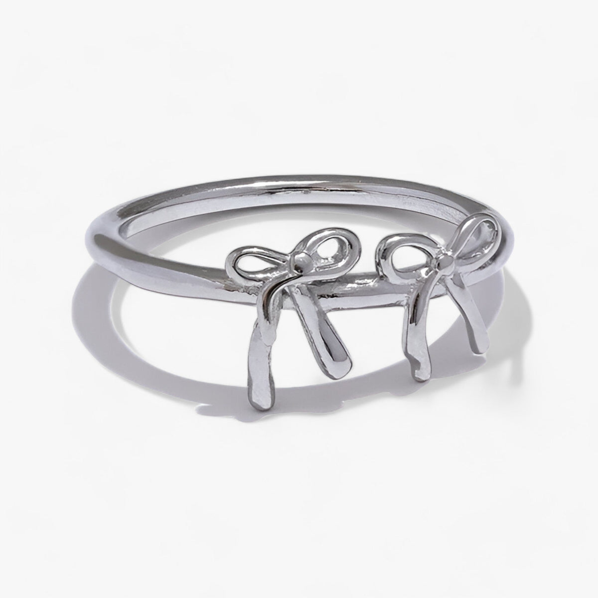 Tie Motif Stainless Steel Ring, Water-Resistant Finish