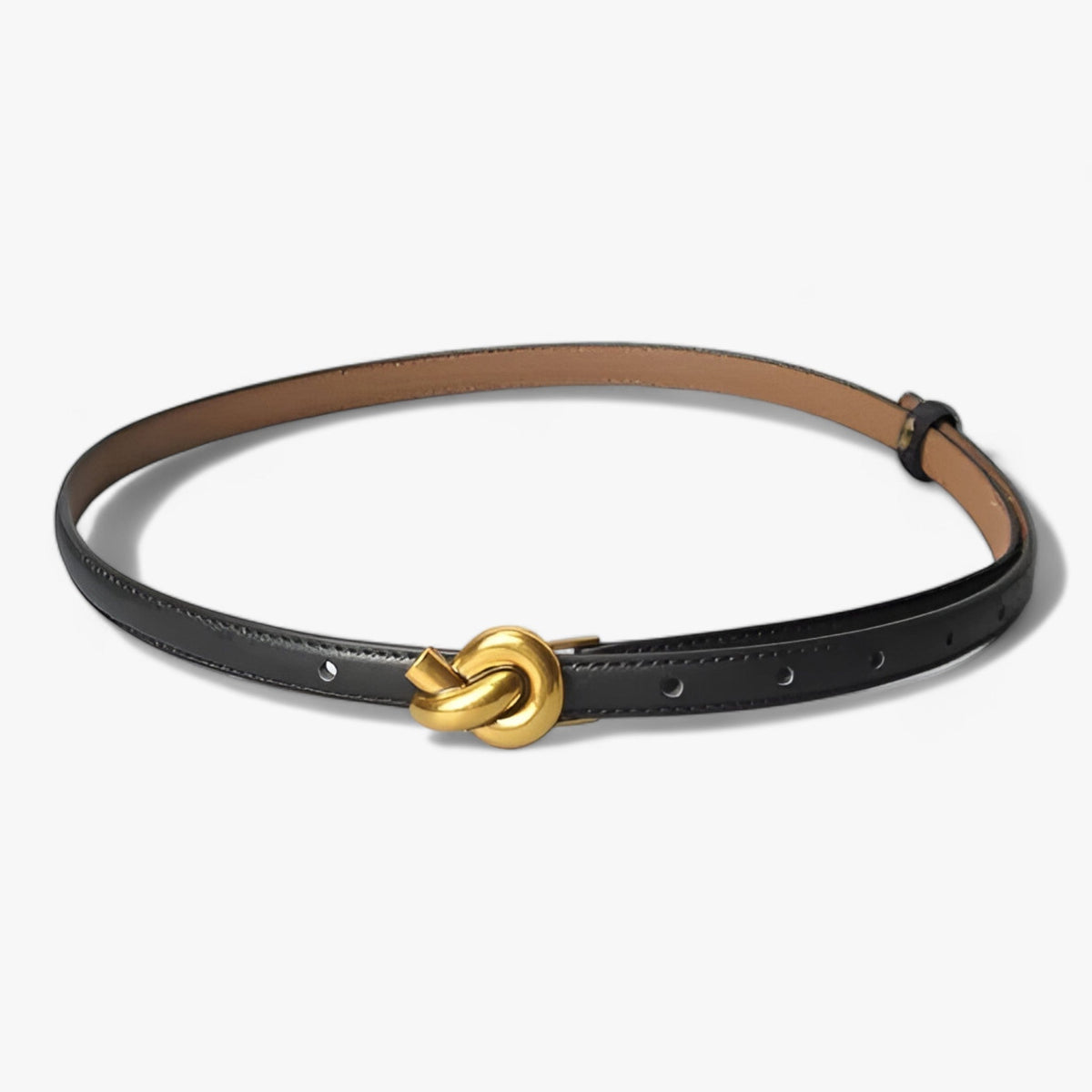 Knot-Buckle Faux Leather Belt for Women