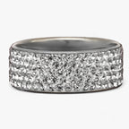 Anillo de compromiso con cristales en acero inoxidable resistente