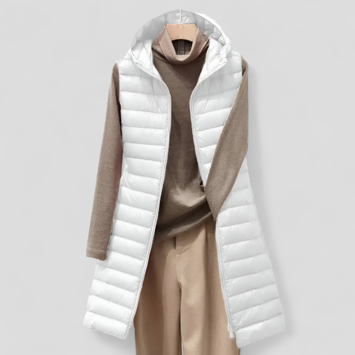 Quilted Sleeveless Gilet with Hood for Cold Weather