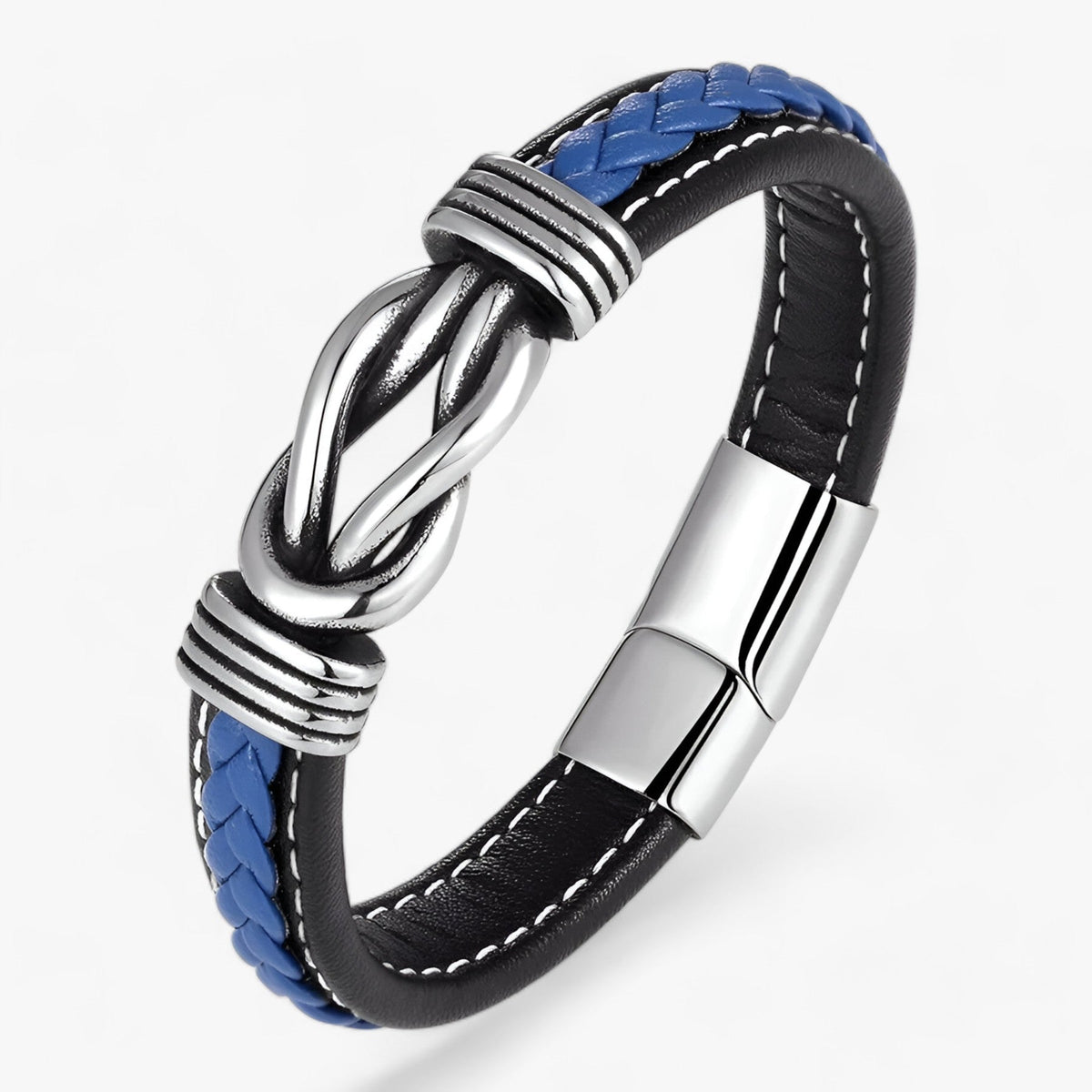 Faux Leather Bracelet with Stainless Steel Magnetic Clasp
