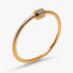 Stainless steel bracelet with zircon and screw detail