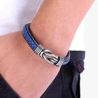 Faux Leather Bracelet with Stainless Steel Magnetic Clasp