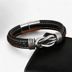 Faux Leather Bracelet with Stainless Steel Magnetic Clasp