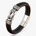 Faux Leather Bracelet with Stainless Steel Magnetic Clasp