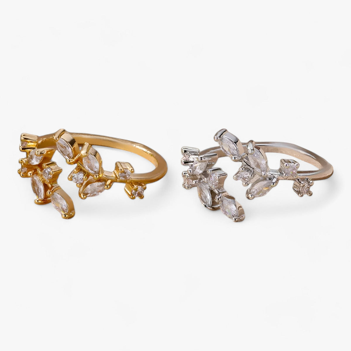 Zircon Leaf Ring with Open Nature-Inspired Design