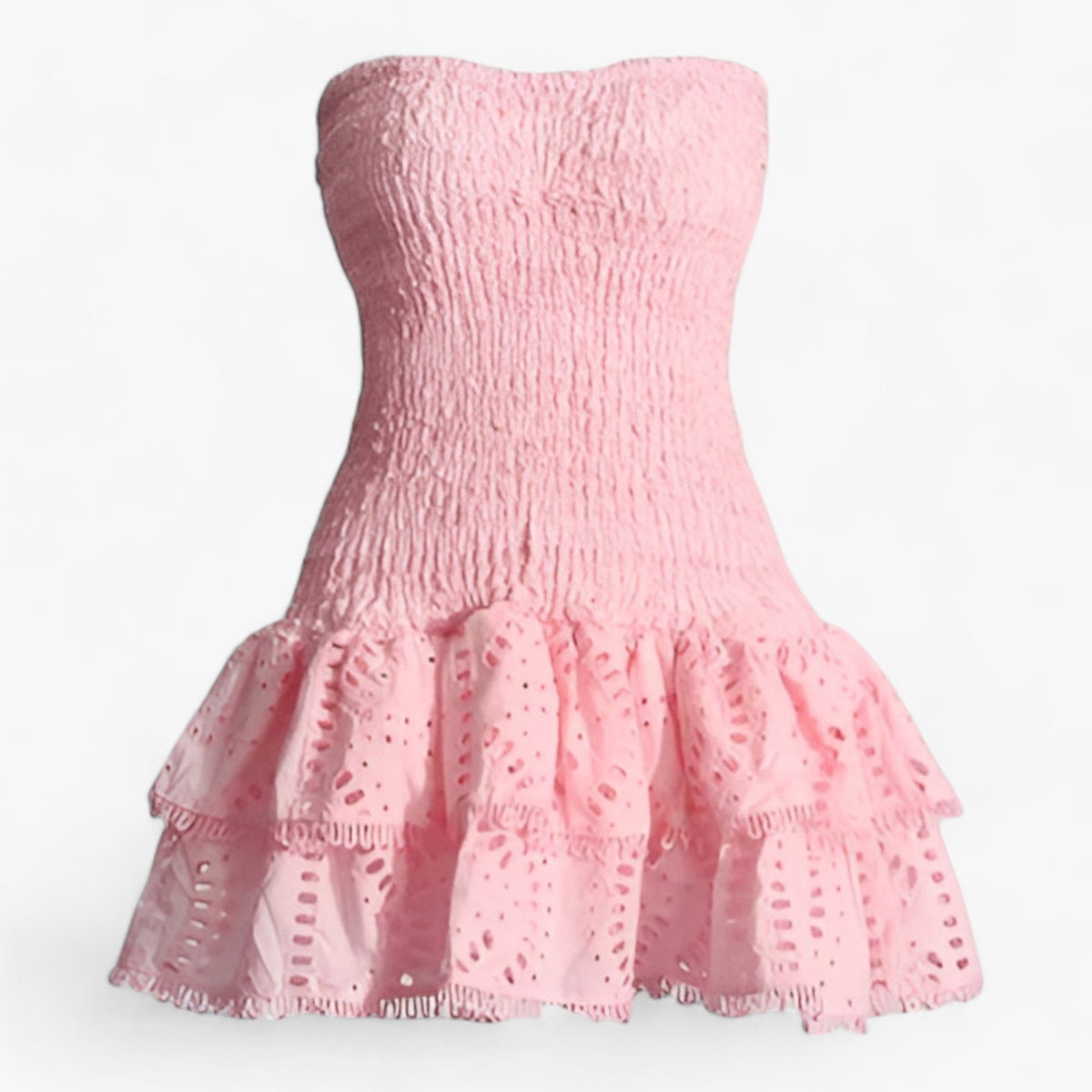 Off-Shoulder Patchwork Mini Dress with Cut-Out Waist