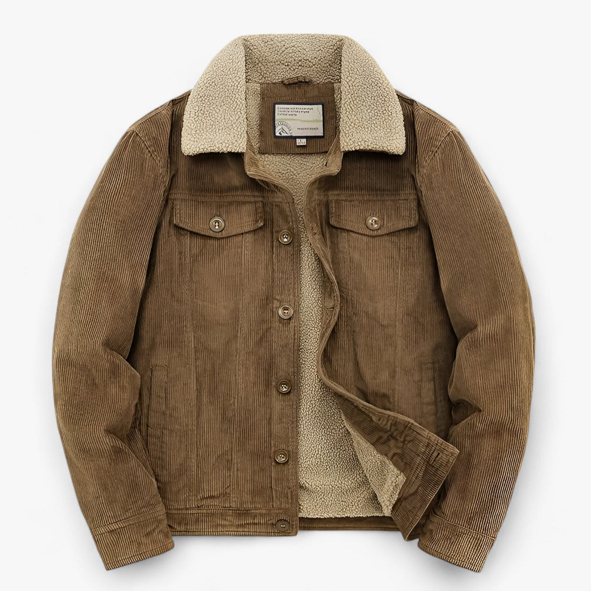 Padded Cotton Jacket with Corduroy Finish for Winter
