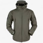 Vattenavvisande softshell-fleecejacka med termohuva