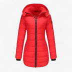 Parka larga con capucha para invierno con cierres ajustables