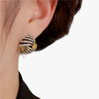 Handmade Silver-Tone Spiral Dangle Drop Earrings