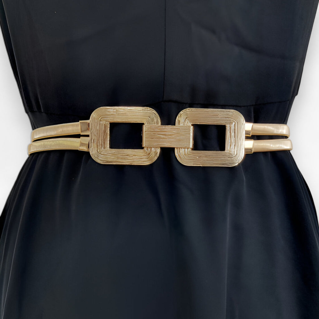 Stretch Gold Chain Belt with Comfortable Elastic Waistband