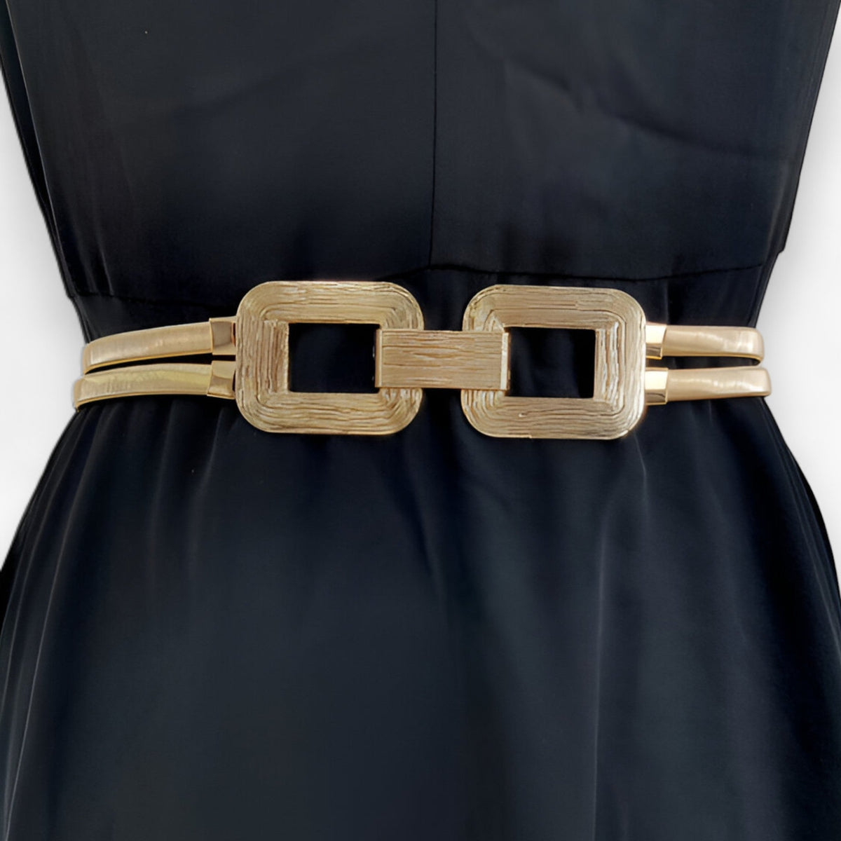 Stretch Gold Chain Belt with Comfortable Elastic Waistband