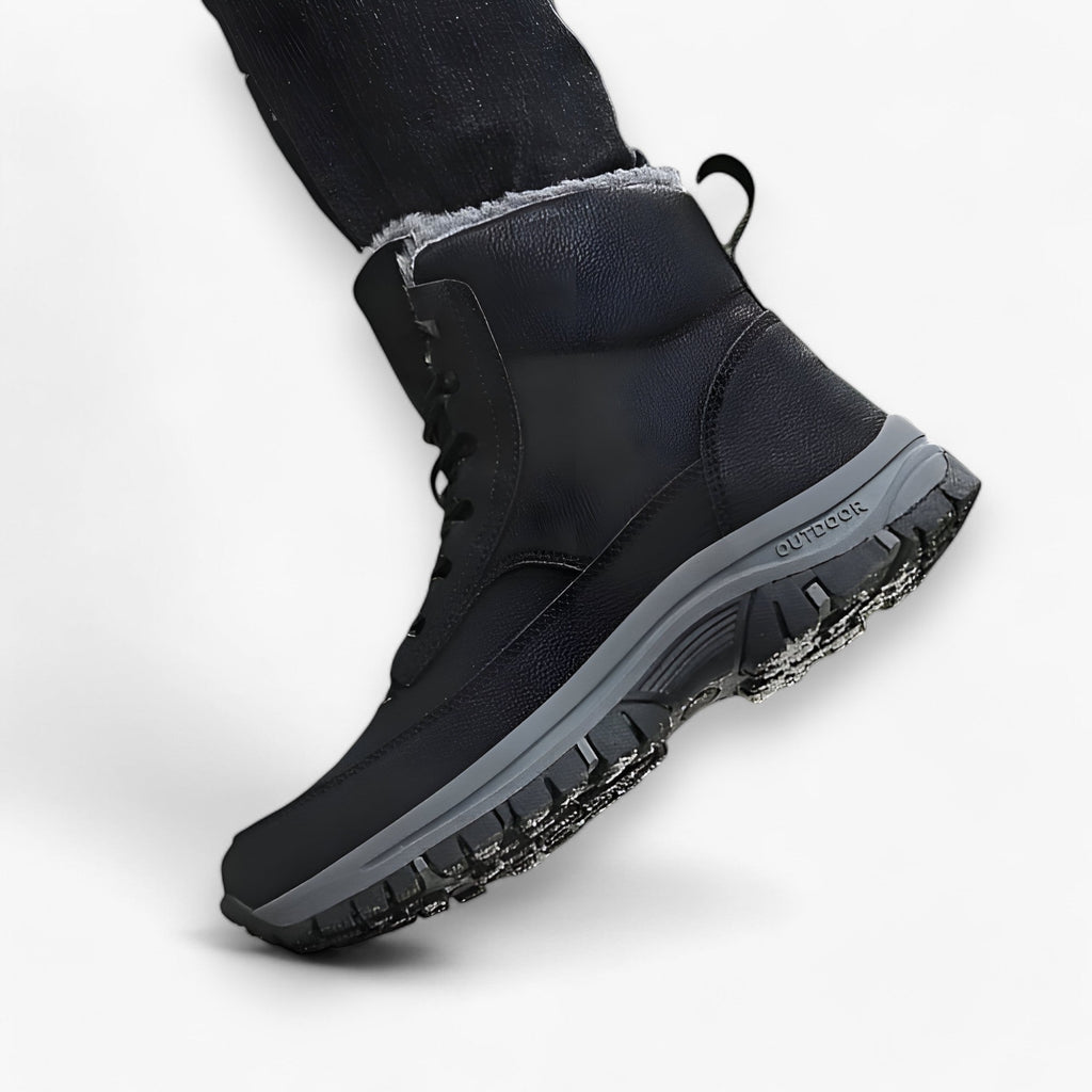 Water-Resistant Faux Leather Winter Boots with Warm Lining