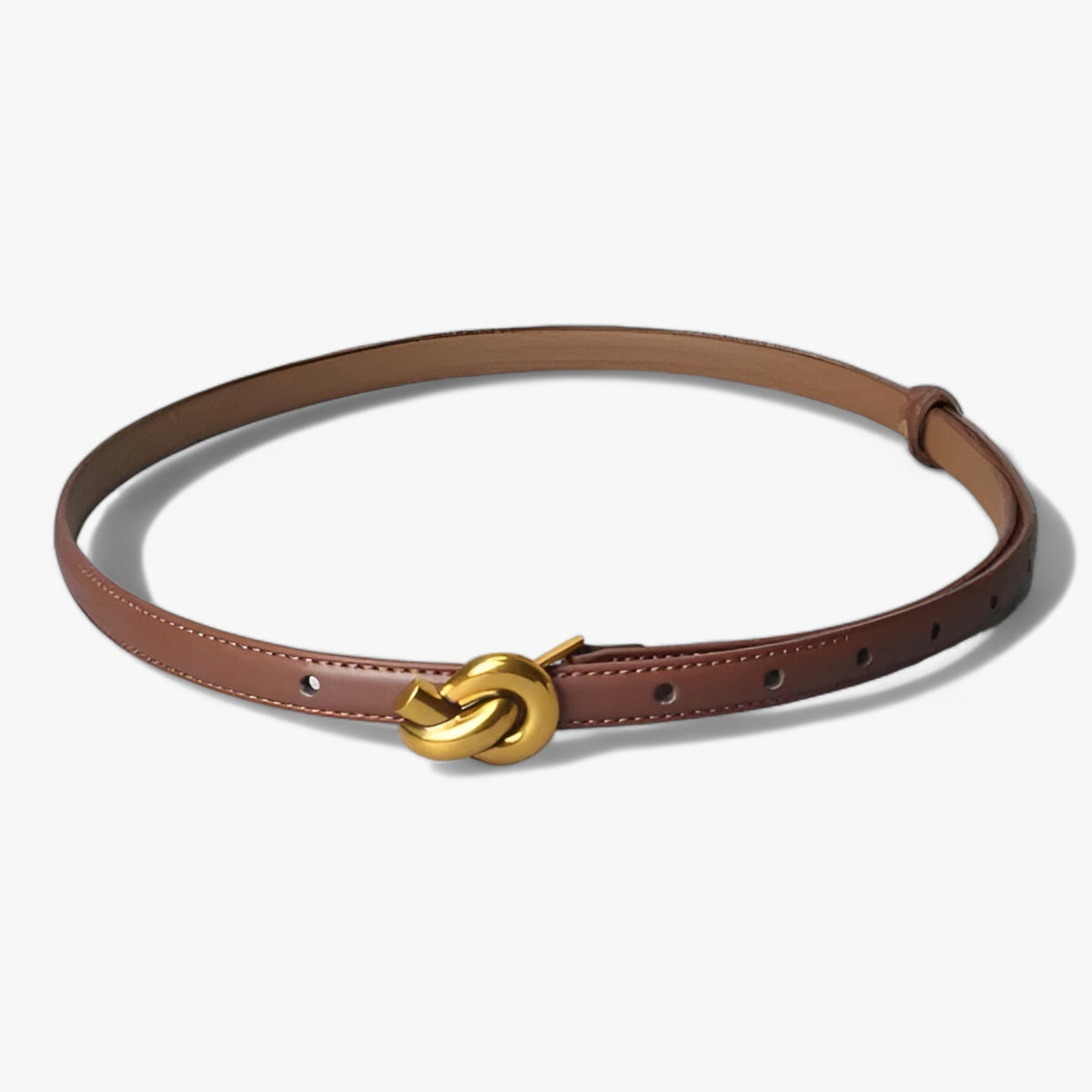 Knot-Buckle Faux Leather Belt for Women
