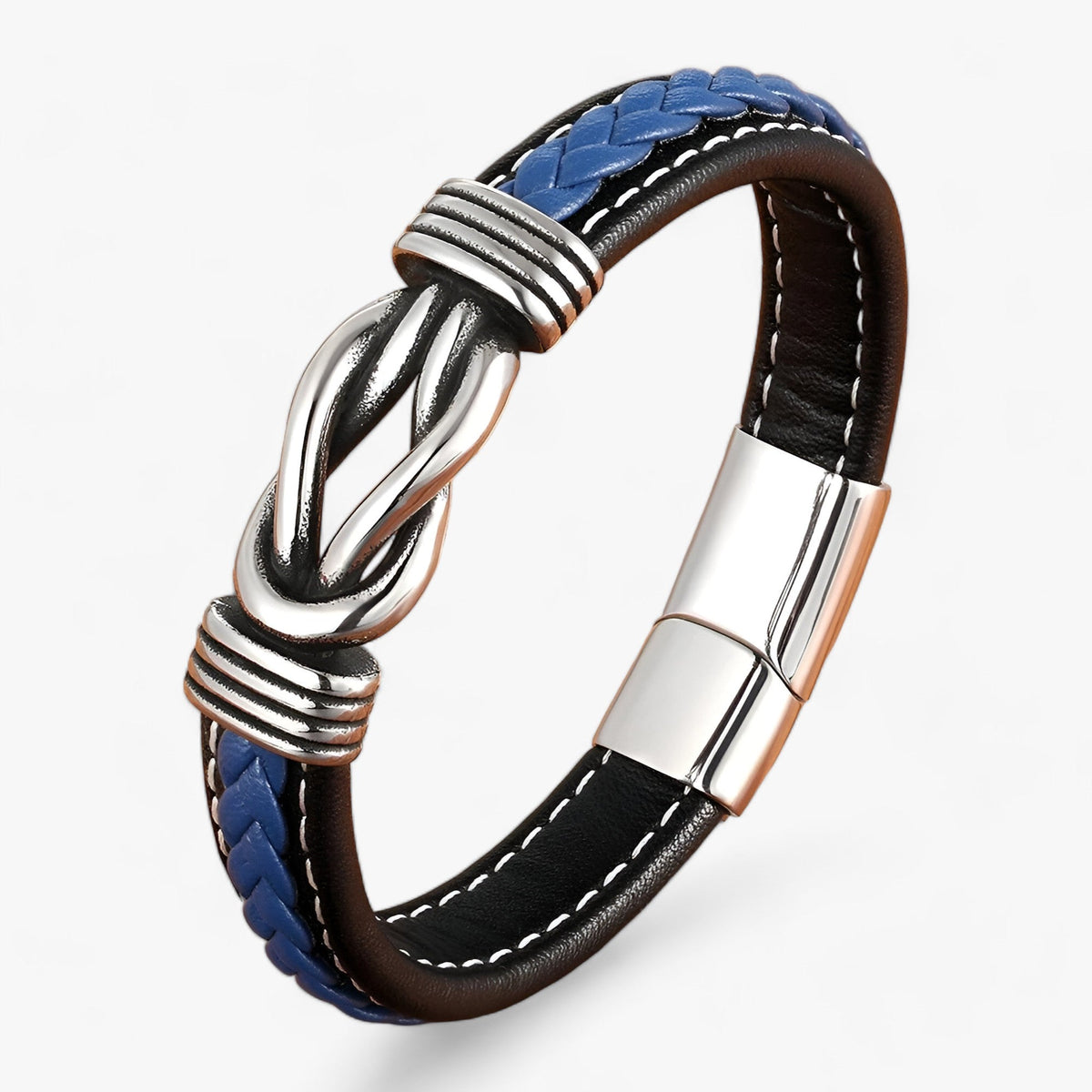 Faux Leather Bracelet with Stainless Steel Magnetic Clasp