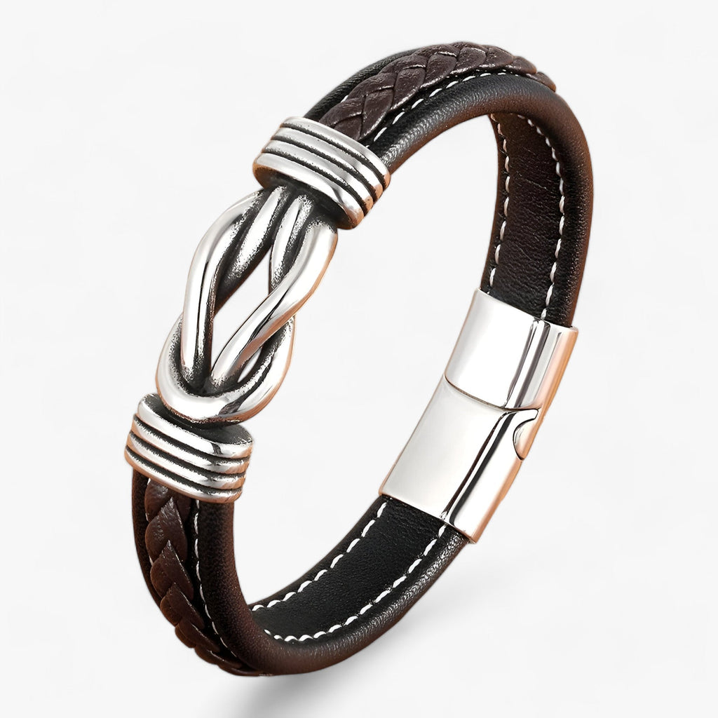 Faux Leather Bracelet with Stainless Steel Magnetic Clasp