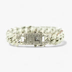 Cuban Chain Bracelet with Sparkling Zirconia Stones