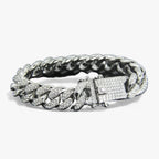 Cuban Chain Bracelet with Sparkling Zirconia Stones