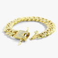 Cuban Chain Bracelet with Sparkling Zirconia Stones