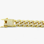Cuban Chain Bracelet with Sparkling Zirconia Stones