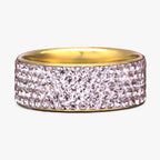 Anillo de compromiso con cristales en acero inoxidable resistente