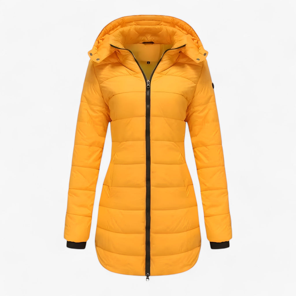 Parka larga con capucha para invierno con cierres ajustables