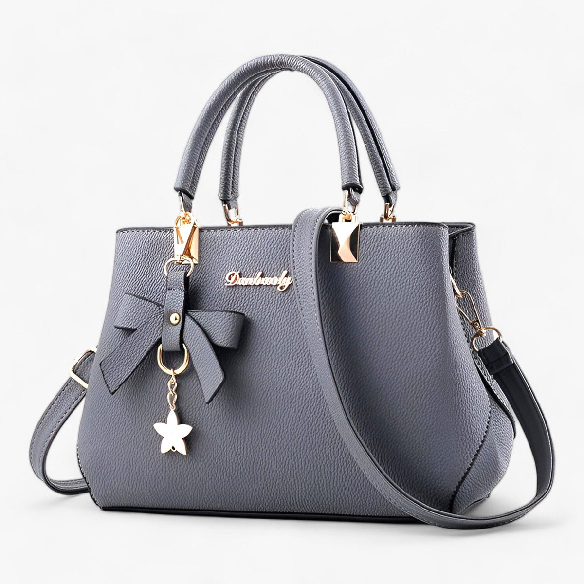 Crossbody Shoulder Bag with Flower Pendant Detail