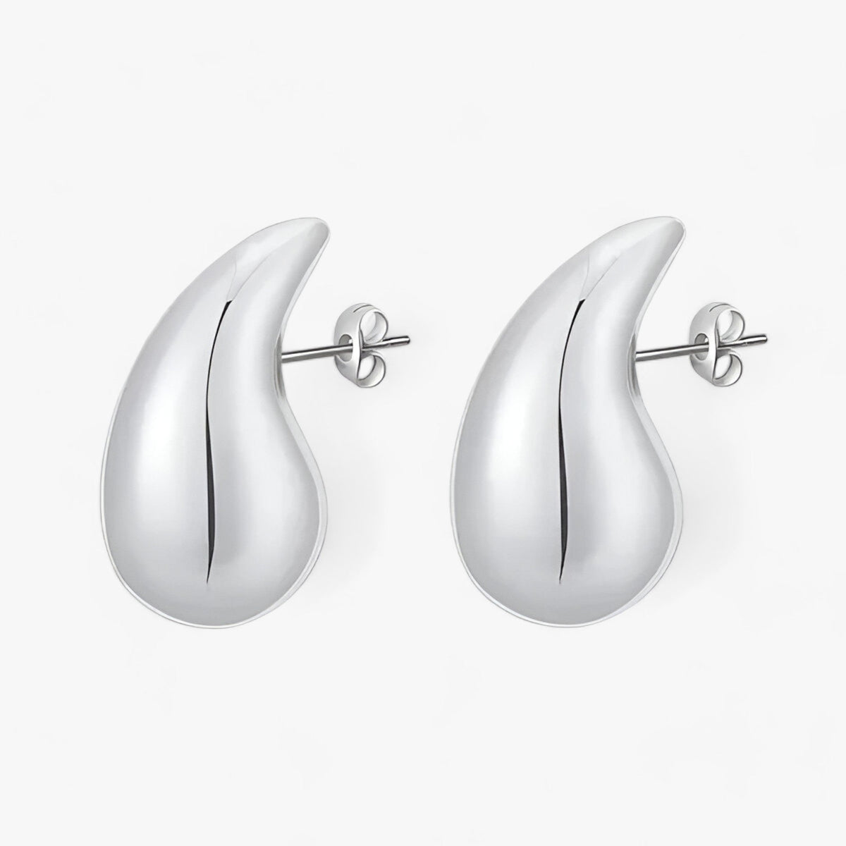 Chunky Teardrop Dome Earrings with a Vintage-Inspired Shape