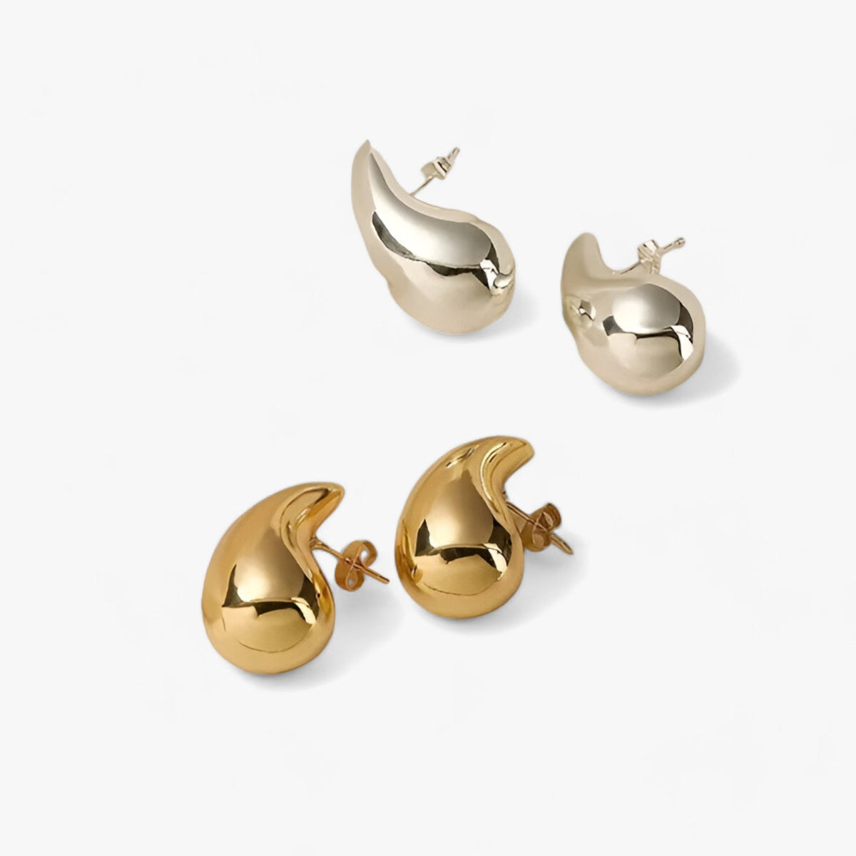 Chunky Teardrop Dome Earrings with a Vintage-Inspired Shape