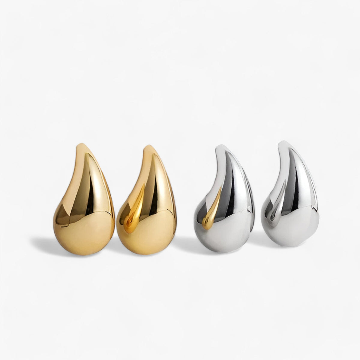 Chunky Teardrop Dome Earrings with a Vintage-Inspired Shape