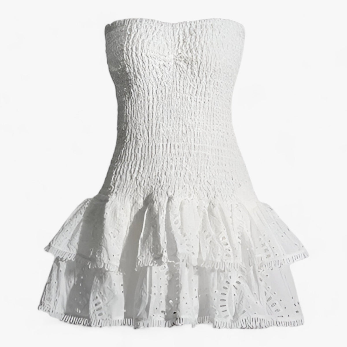 Off-Shoulder Patchwork Mini Dress with Cut-Out Waist