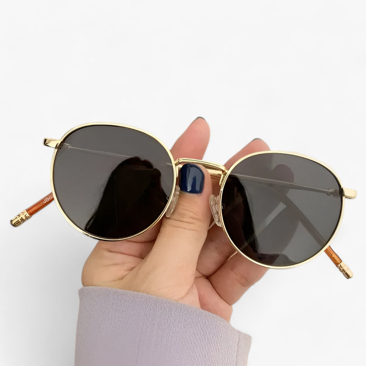 Unisex Round Metal-Frame Sunglasses for Outdoor Wear