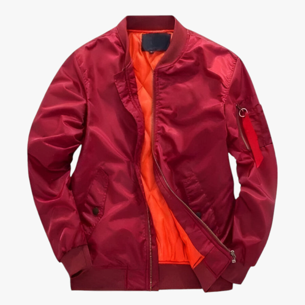 Chaqueta bomber MA1 con puños de canalé y bolsillos con cremallera