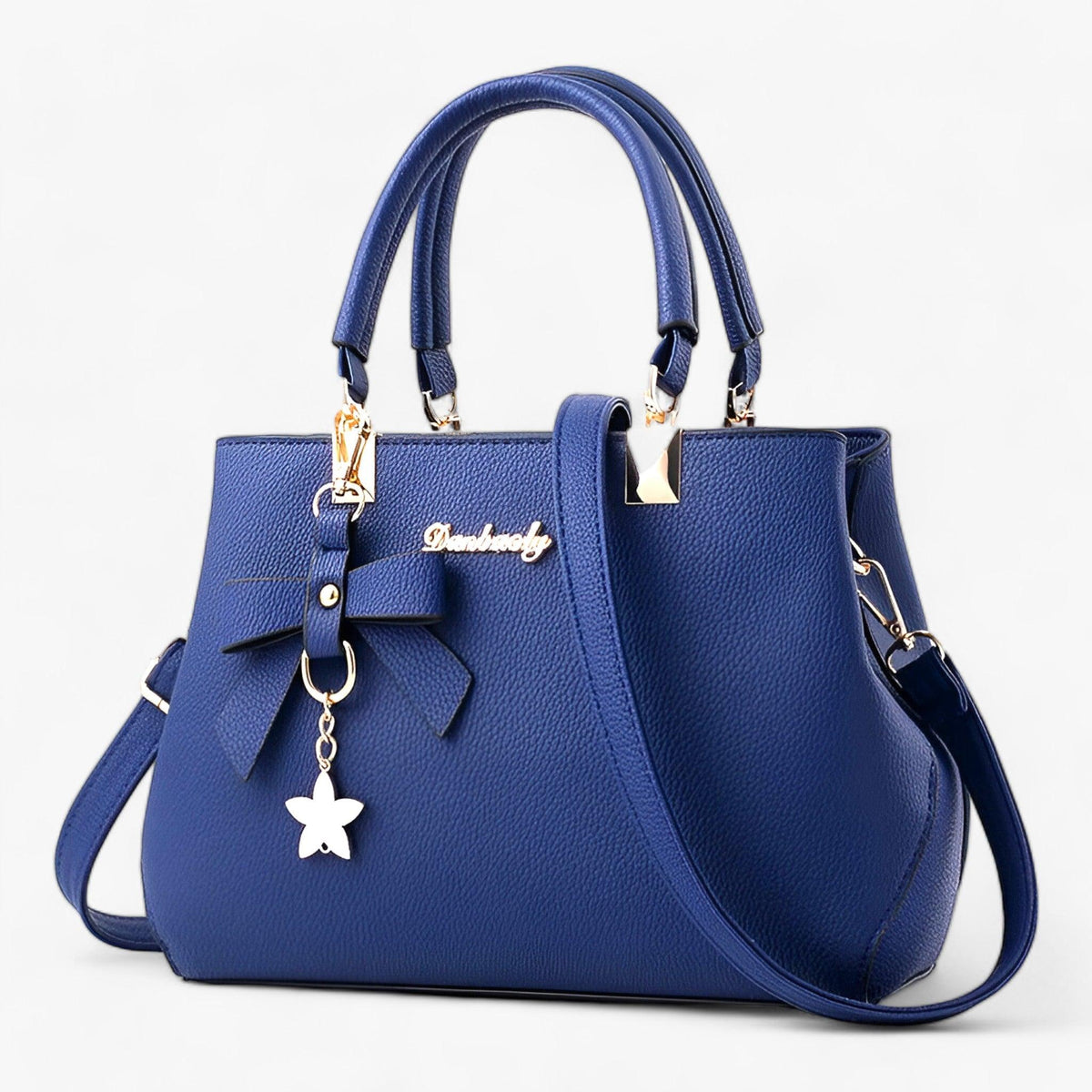 Crossbody Shoulder Bag with Flower Pendant Detail