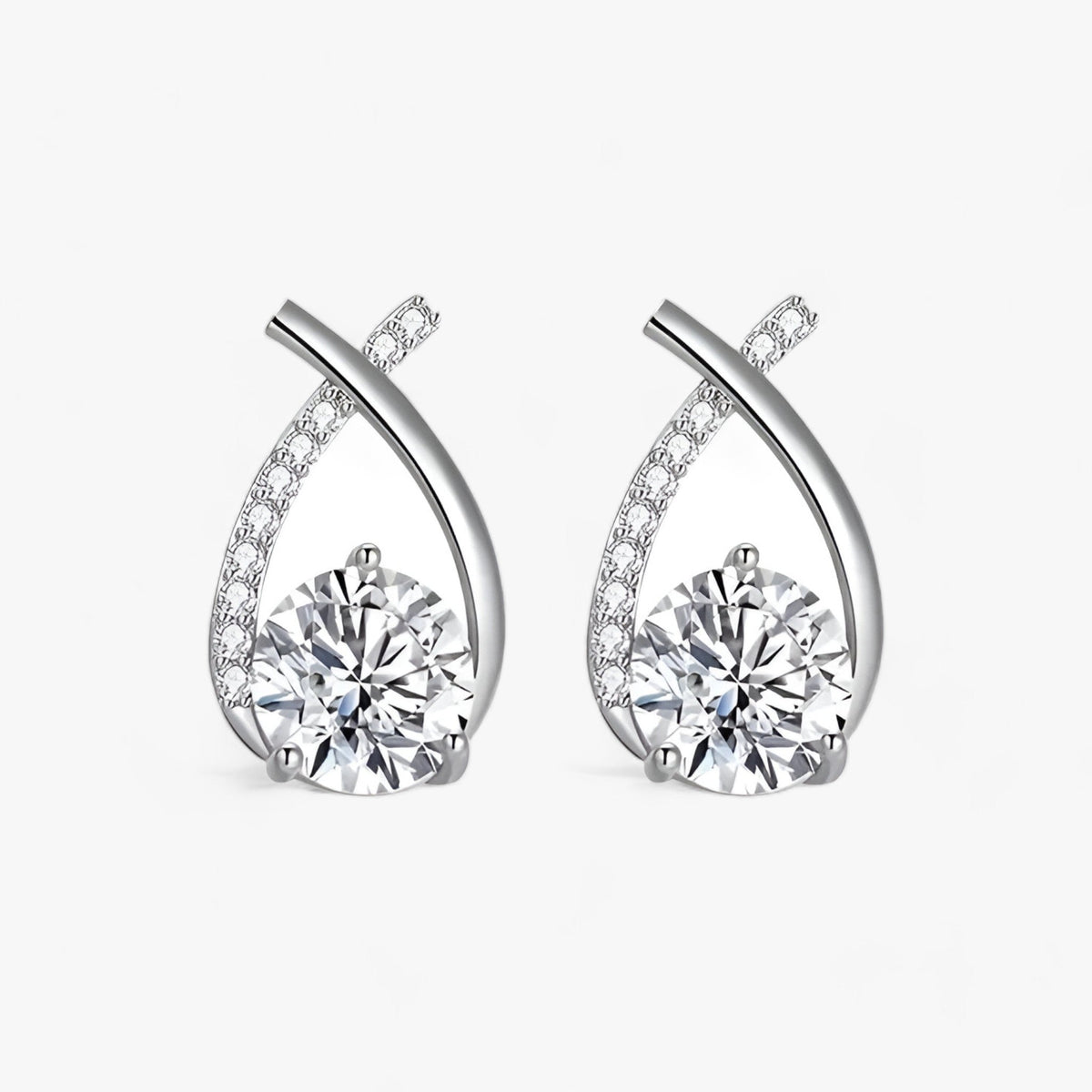 Crystal-Embellished Cross Stud Earrings for Evening