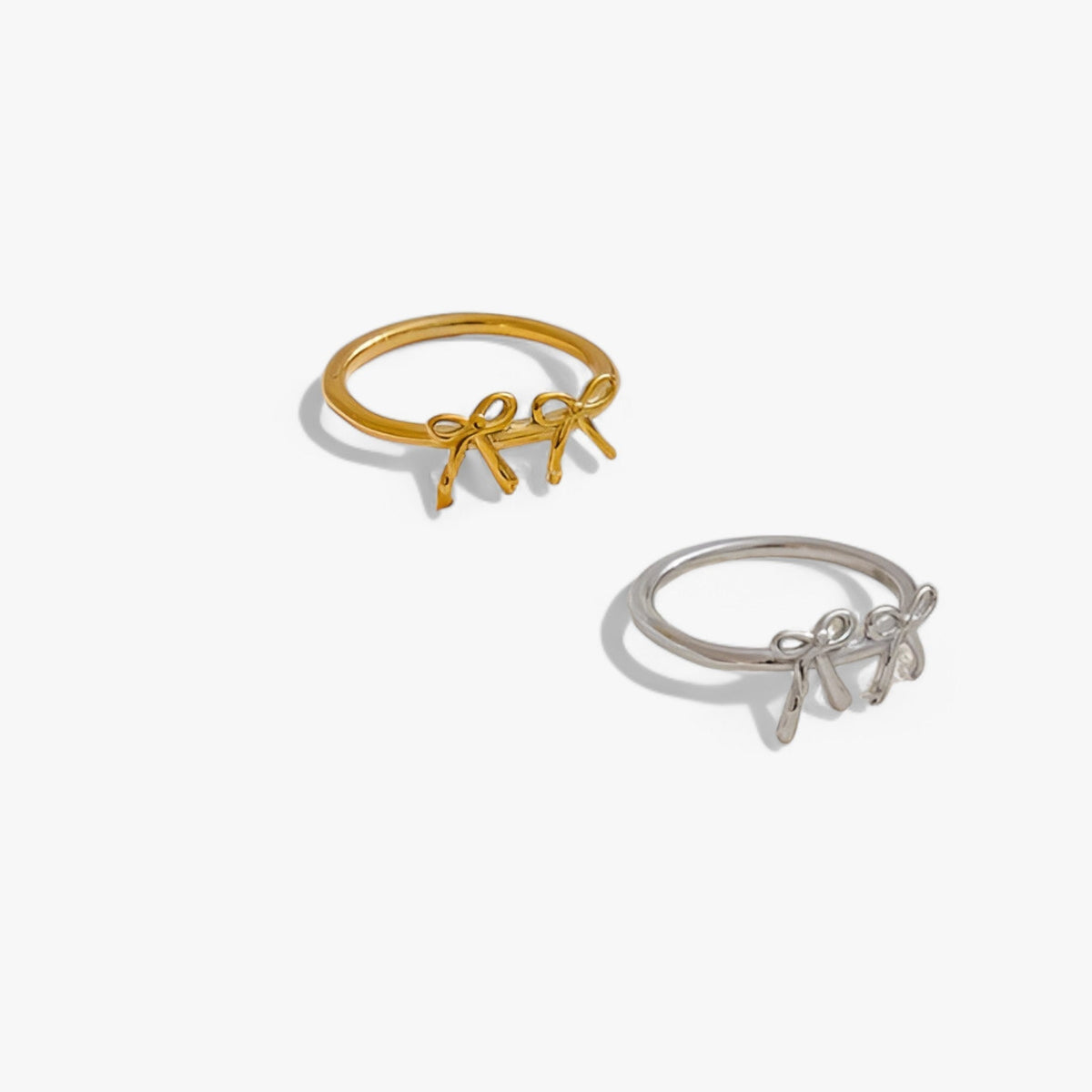 Tie Motif Stainless Steel Ring, Water-Resistant Finish