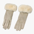 Touchscreen-Compatible Suede-Look Gloves with a Plaid Lining