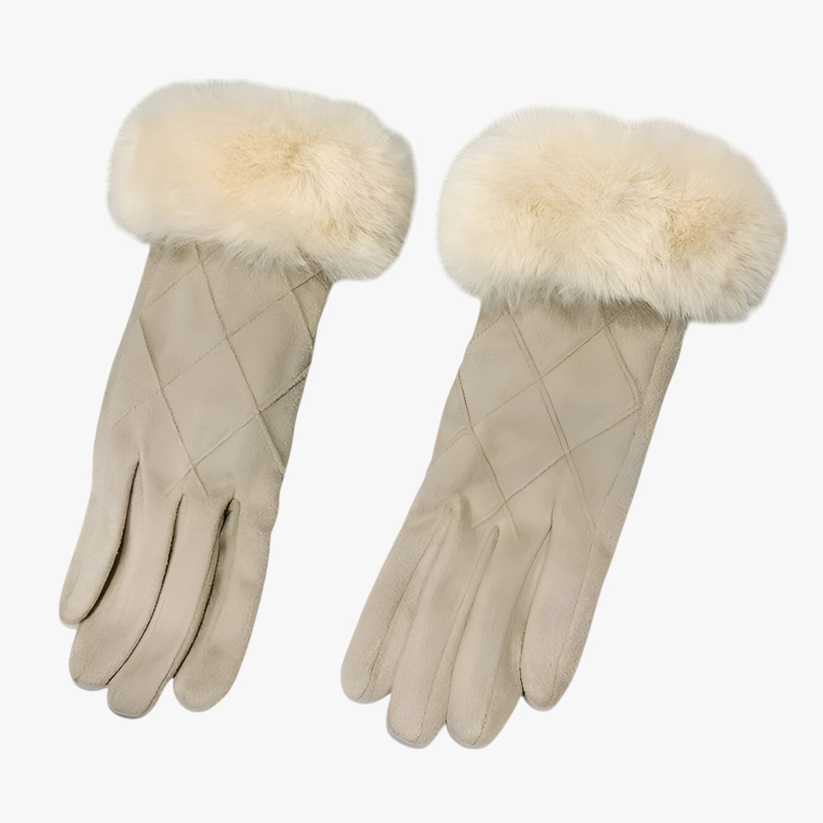 Touchscreen-Compatible Suede-Look Gloves with a Plaid Lining