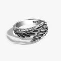 Adjustable Angel Wing Ring in Gothic Style