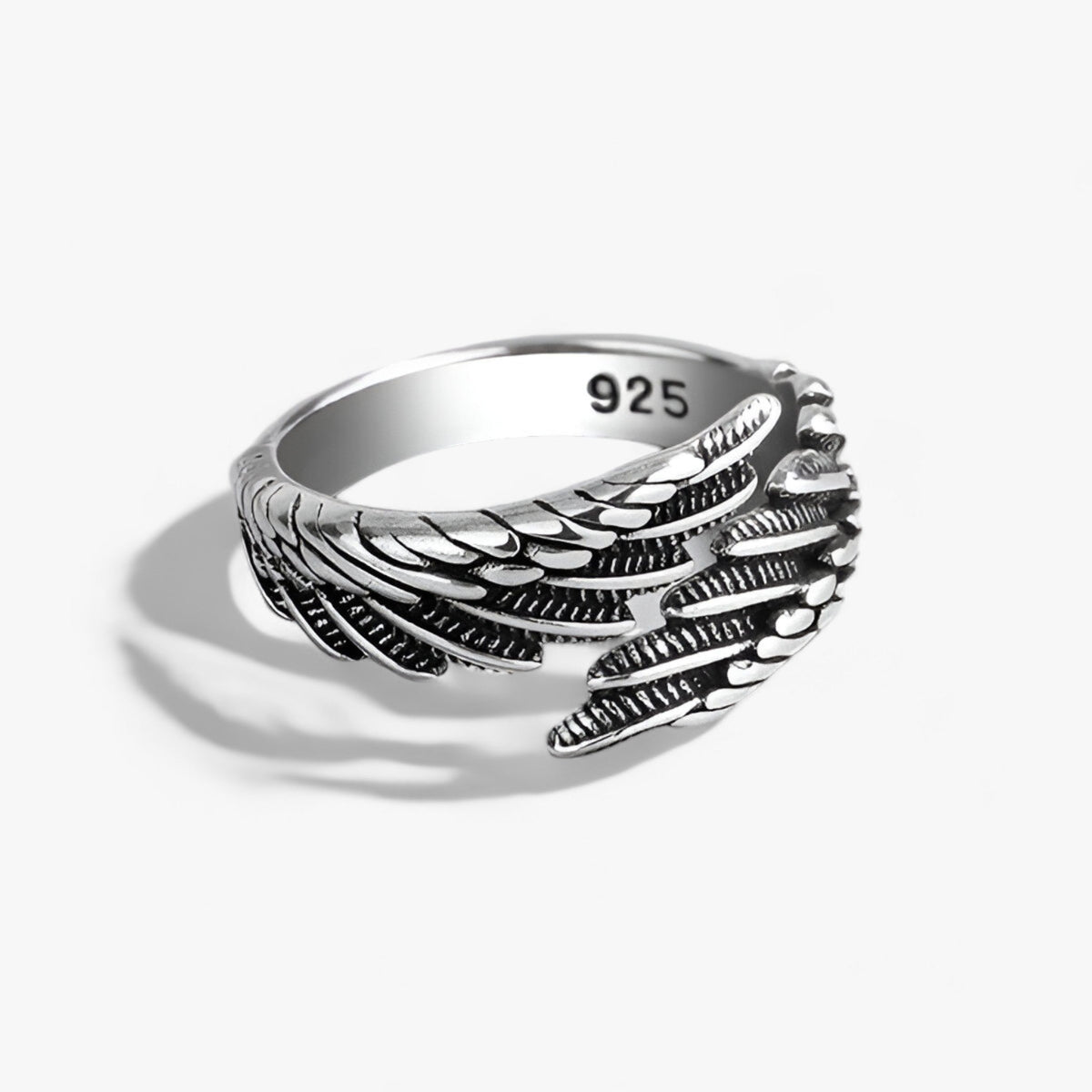 Adjustable Angel Wing Ring in Gothic Style