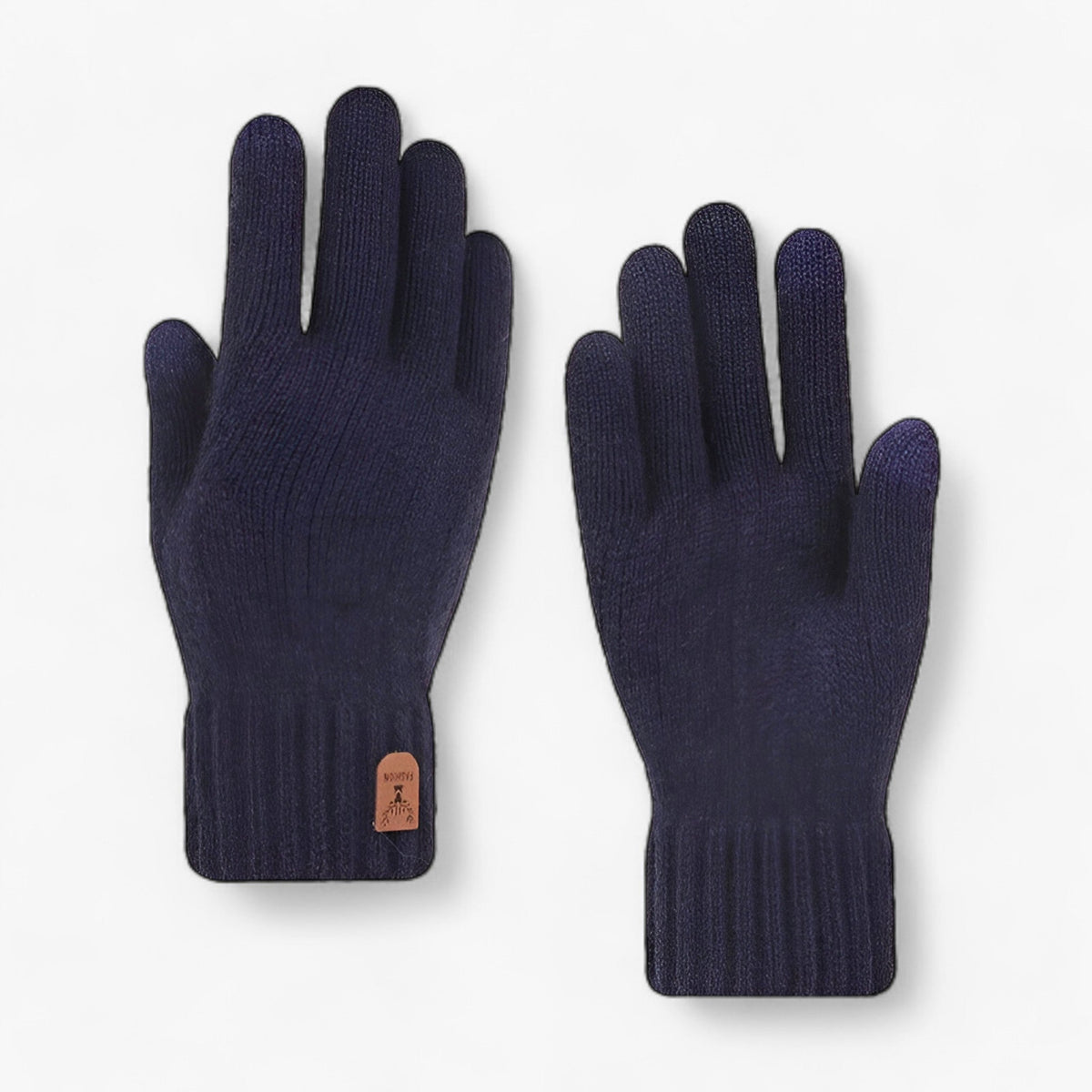 Fleece-Lined Wool Knit Gloves with Touchscreen Fingertips