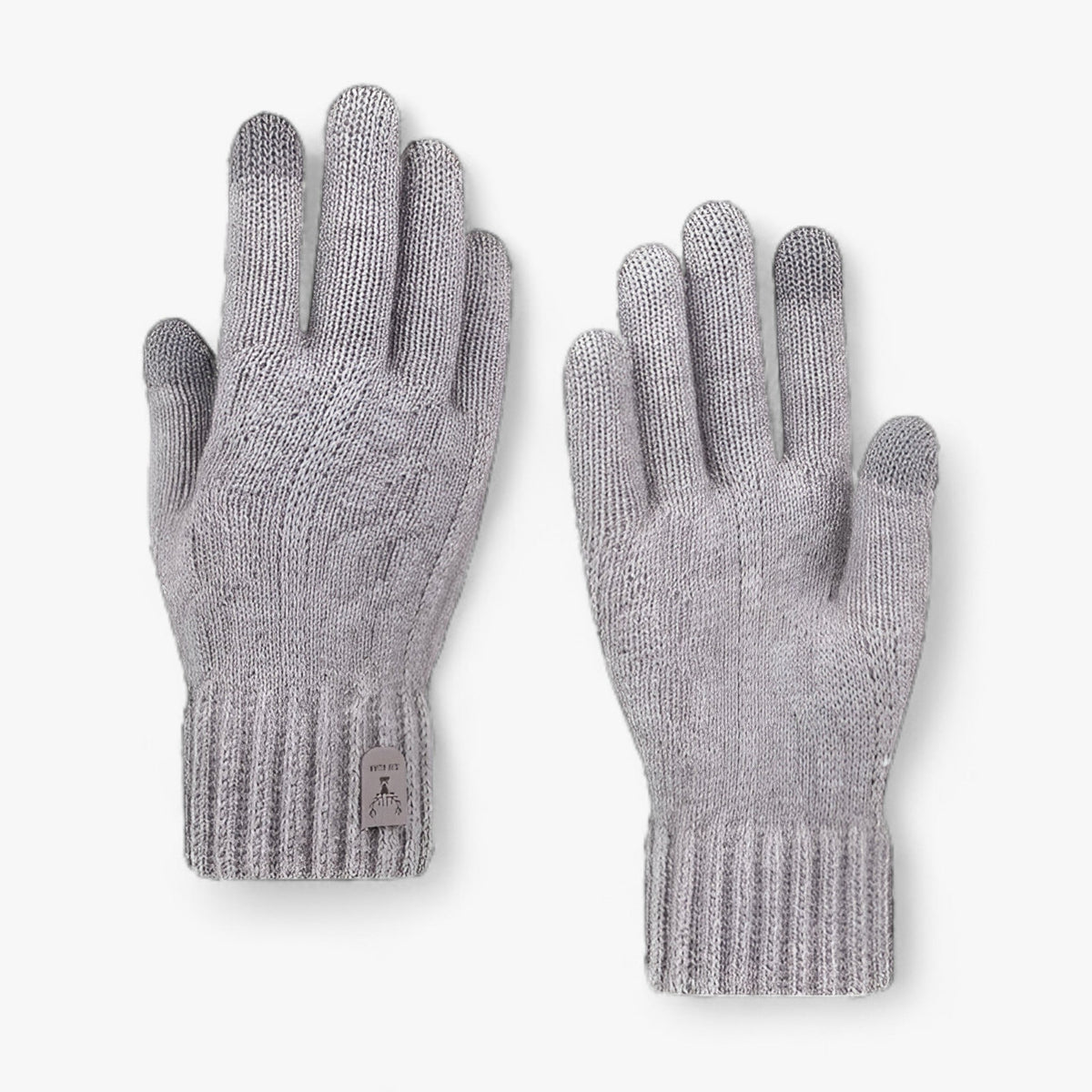 Fleece-Lined Wool Knit Gloves with Touchscreen Fingertips