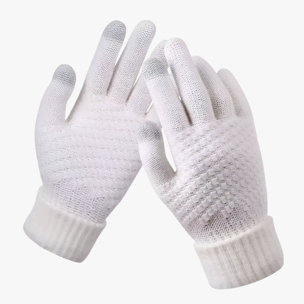 Knitted Wool Touchscreen Gloves with Stretch Fit