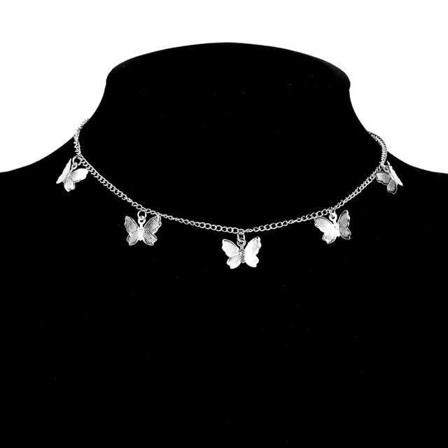 Butterfly Pendant Necklace with Light Delicate Wings