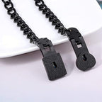 Conjunto de pulseras a juego de candado y llave en acero inoxidable