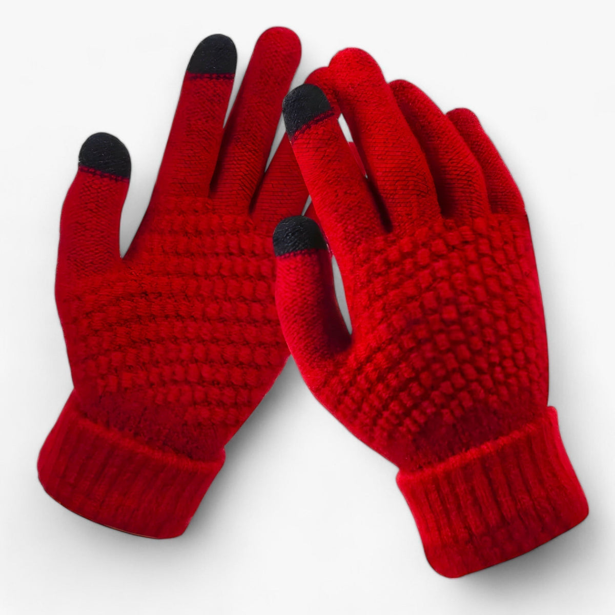 Crocheted Faux Wool Gloves with Full Finger Coverage