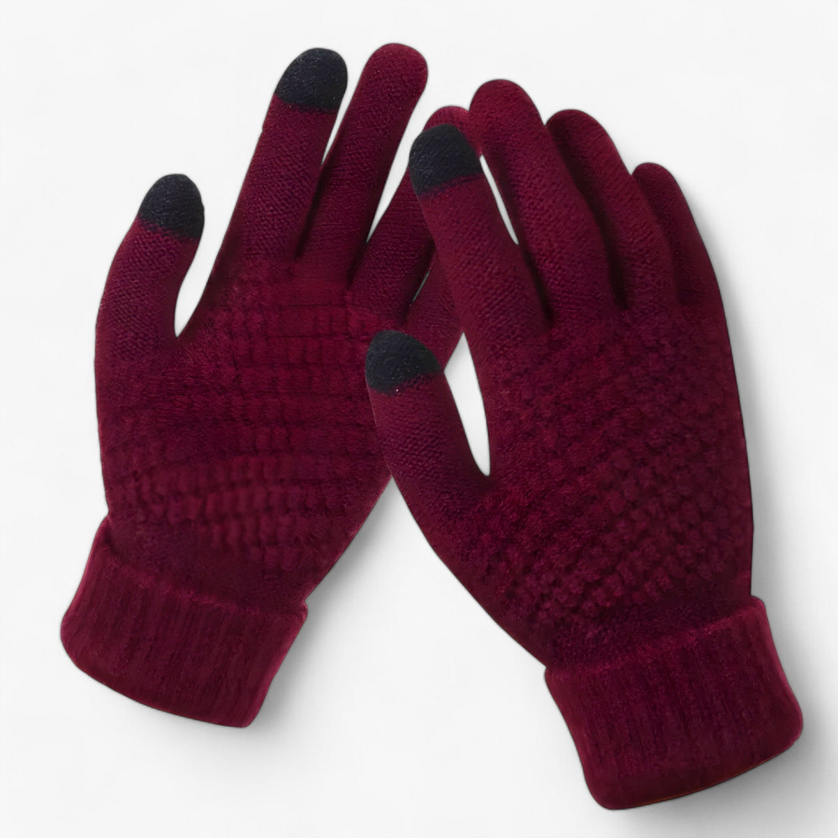 Crocheted Faux Wool Gloves with Full Finger Coverage