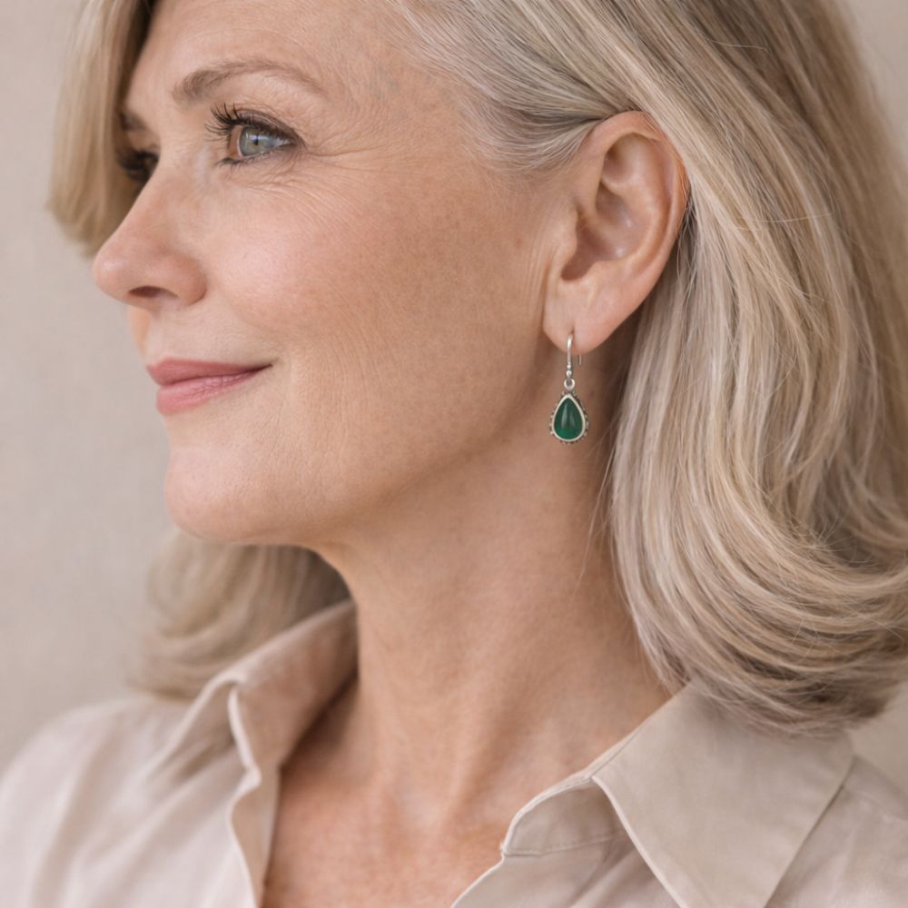 Vintage-Style Waterdrop Stone Earrings with Smooth Curves
