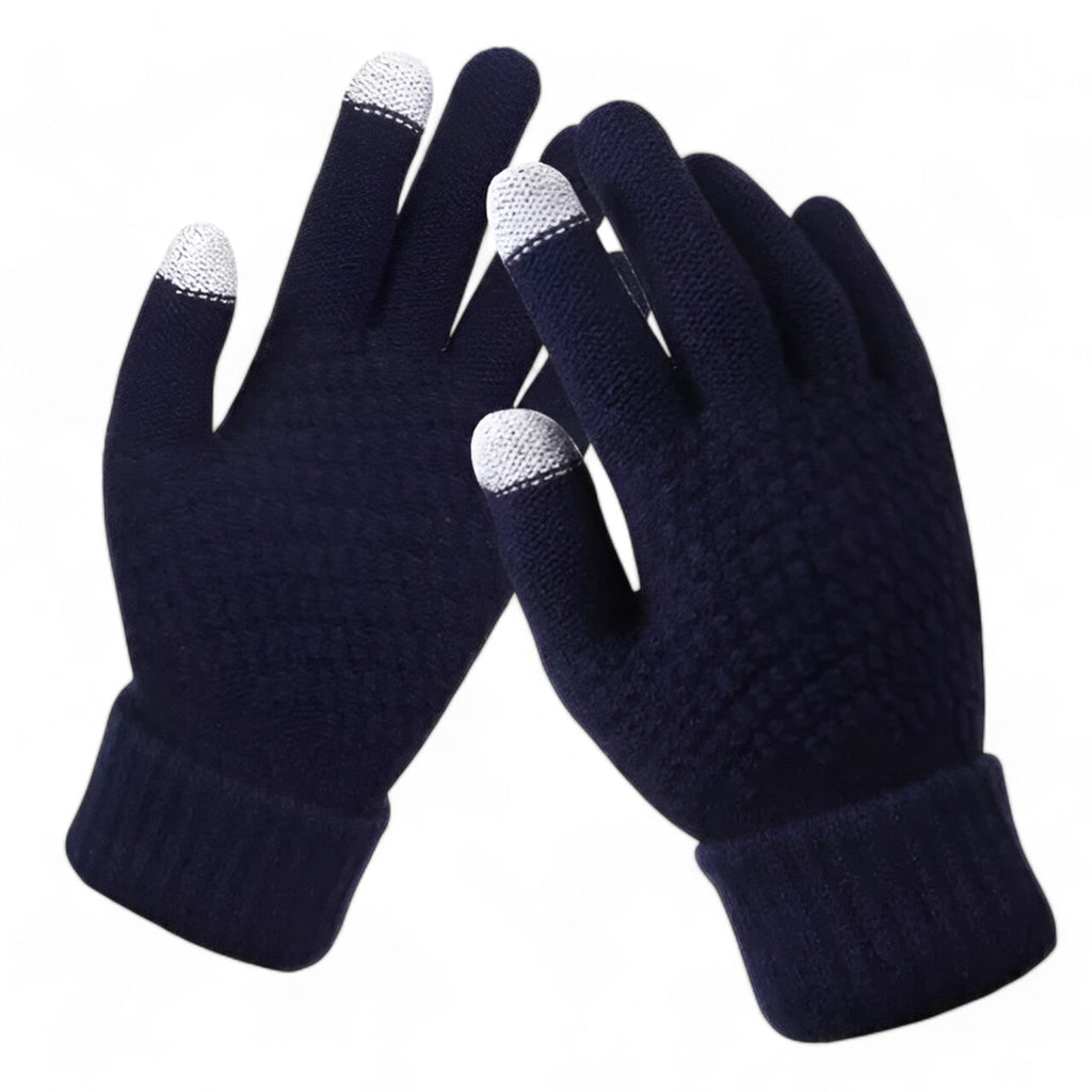 Crocheted Faux Wool Gloves with Full Finger Coverage
